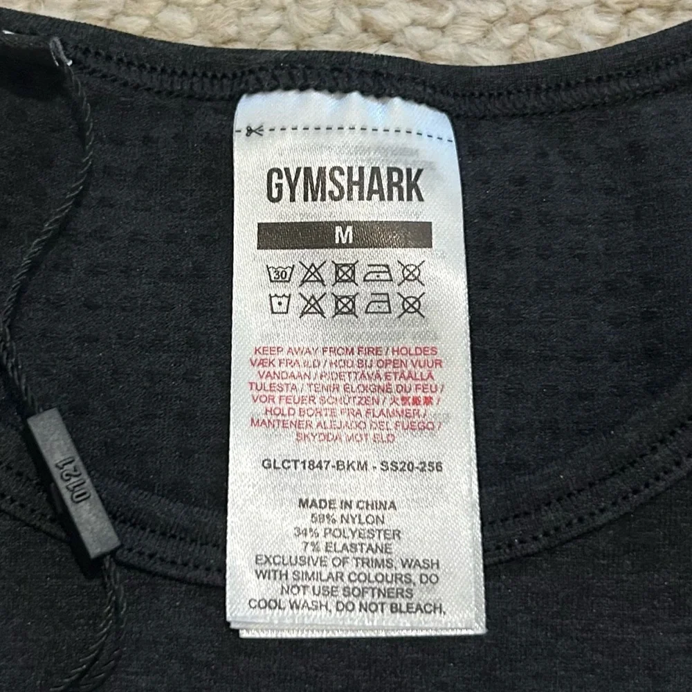 Gymshark Vital Seamless Crop Top women's medium black marl NWT Workout Athletic - Picture 6 of 14